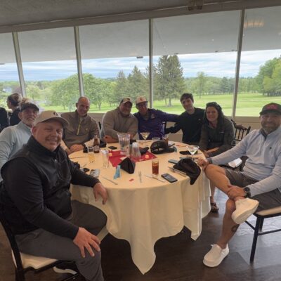 golfers at dinner